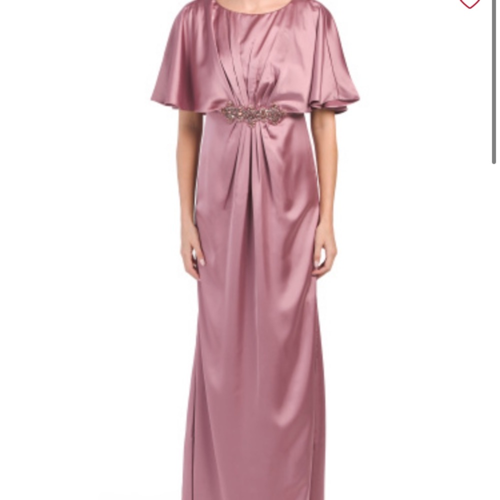 Adrianna Papell Cape Sleeve Long Dress
